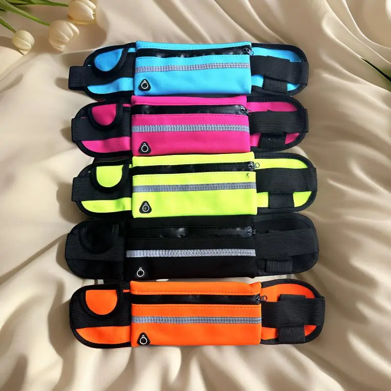 Lauf-Handytasche für die Taille, Outdoor-Fitness-Aufbewahrungstasche, Sport-Hüfttasche, Gürteltasche aus Tauchmaterial, Handytasche mit verstellbarem Riemen für Männer und Frauen – Detail 2