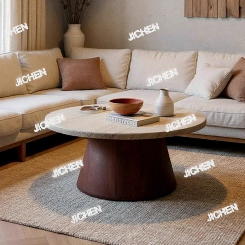 JCQ Neu Versandte Artik طاولة القهوة الطبيعية مزيج B & B غرفة المعيشة المنزلية طاولة الزاوية المستديرة #3