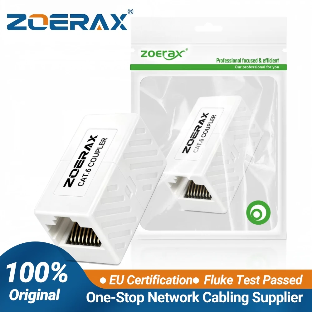 ZoeRax CAT6 RJ45 Coupler 10Gbps Ethernet Extender Plug and Play Female to Female Connector for Cat6 Cat5e Home Office LAN
