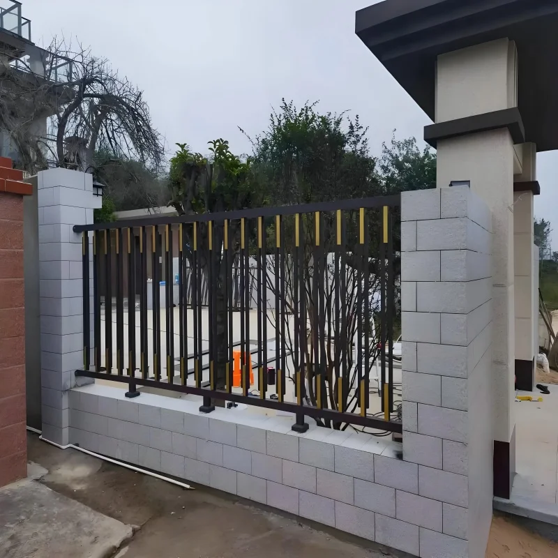 التخصيص درابزين شرفة الأنابيب المجلفنة تصميم فيلا فاخرة سياج درابزين الحجر الزخرفية في الهواء الطلق #2