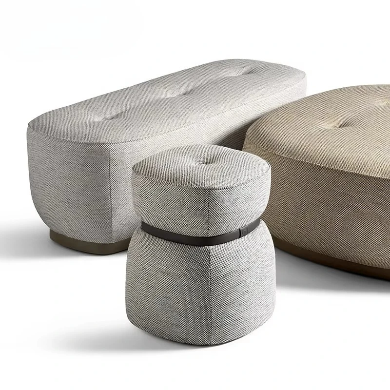 

Modern Fabric Living Room and Bedroom Footstool Nordic Leather Soft Footstool