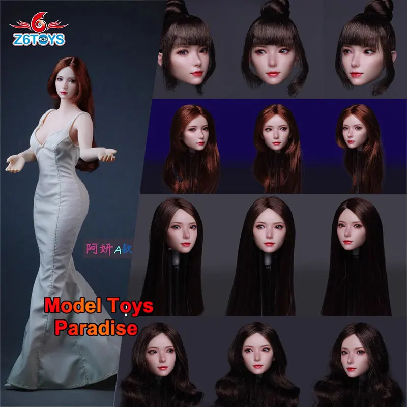 

Z6TOYS ZC018 1/6 женщина-солдат Ян азиатские подвижные глаза голова для девочек лепка подходит для 12-дюймовой экшн-фигурки из бледной кожи тела