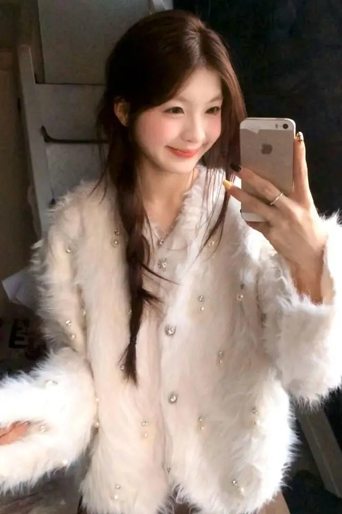 

Sweaters Jumpers Cardigans Womens Cardigan Pearl Wool Mix Ruffle Trim Slim-Fit Date Night Romantic Feminine Pretty Soft Colorful