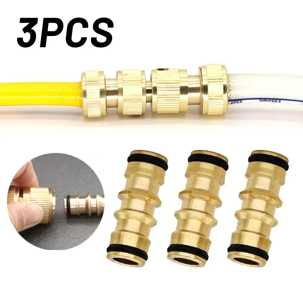 

3PCS Solid Brass Double Male To Male Hose Connector 1/2 To Connect Two Hoses For Garden Watering Tools Accessories tri clamp