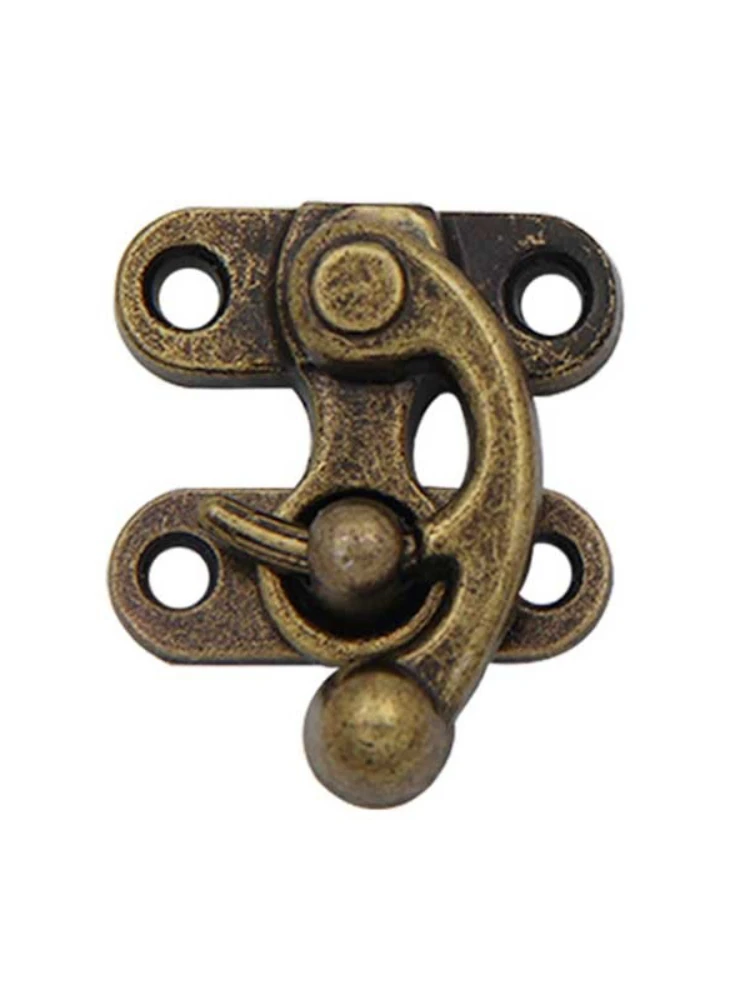 2Pcs Lock Catch Box Lock Buckle with Ring Lock Horns Buckle with Plug Wooden Box Gift Box Packaging Buckle Lock Retro Buckle