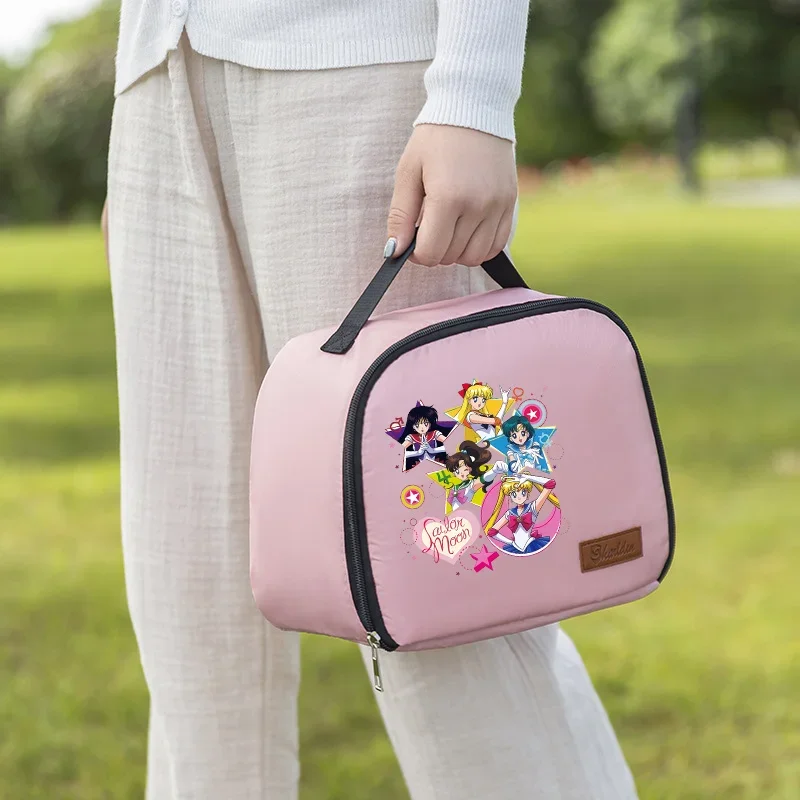 Sailor Moon Lunch Bag Insulated Meal Bags Anime Lightweight Portable Student Supplies Children Handbag Thermal Food Storage Pack