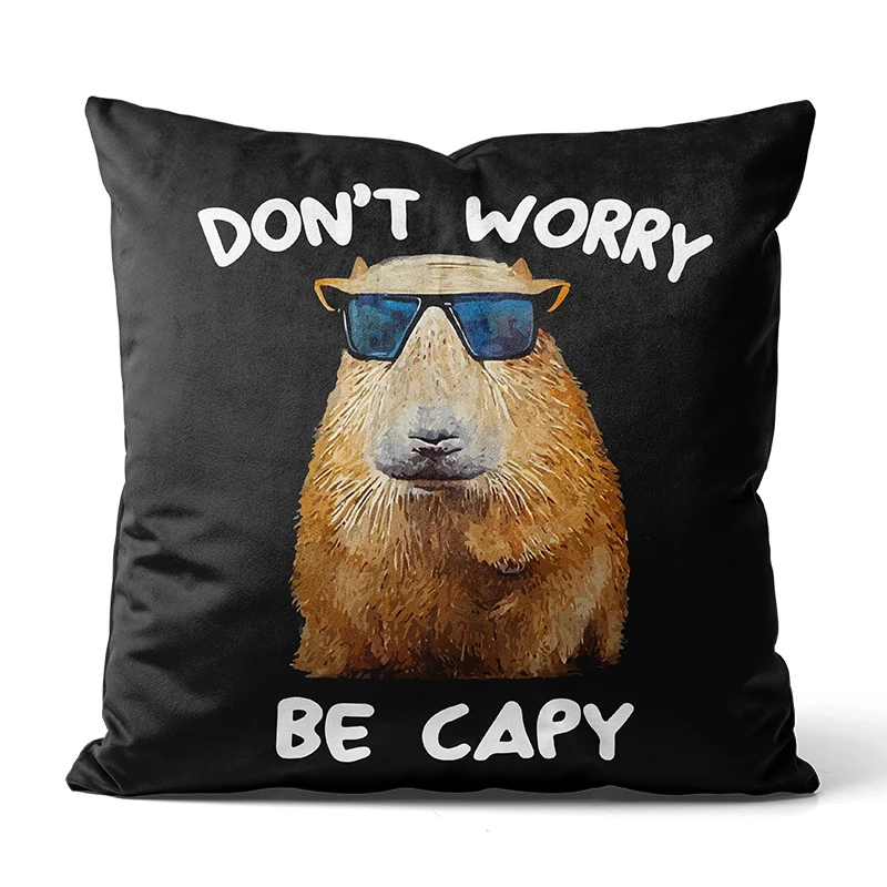 

Gaslight Gatekeep Girlboss Capybara Dont Worry Be Capy Funny Rodent Throw Pillow Covers Cushion Cases Pillowcases 45cm x 45cm