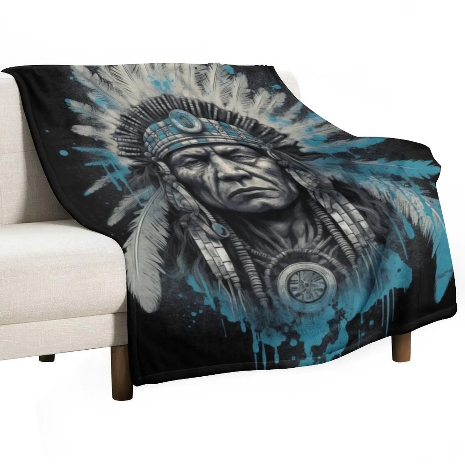 Indian chief Throw Blanket sofa bed Kid'S Loose Quilt Blankets