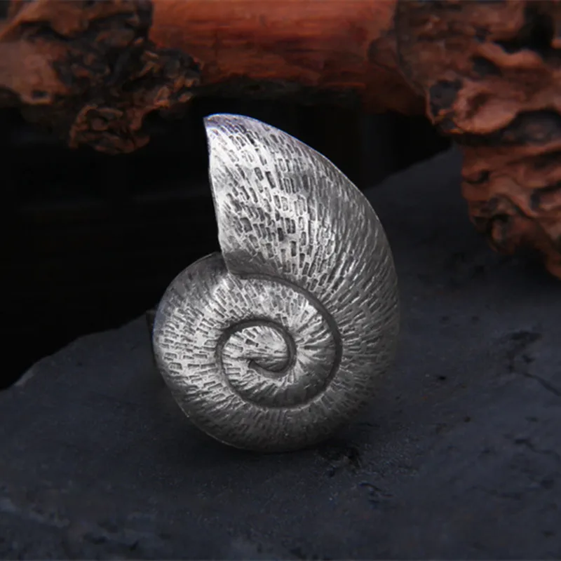 Stunning 34MM Large Snail Rings for Women 925 Sterling Silver Conch Ring Thai SIlver 3D Exaggerated Animals Jewelry Personalized