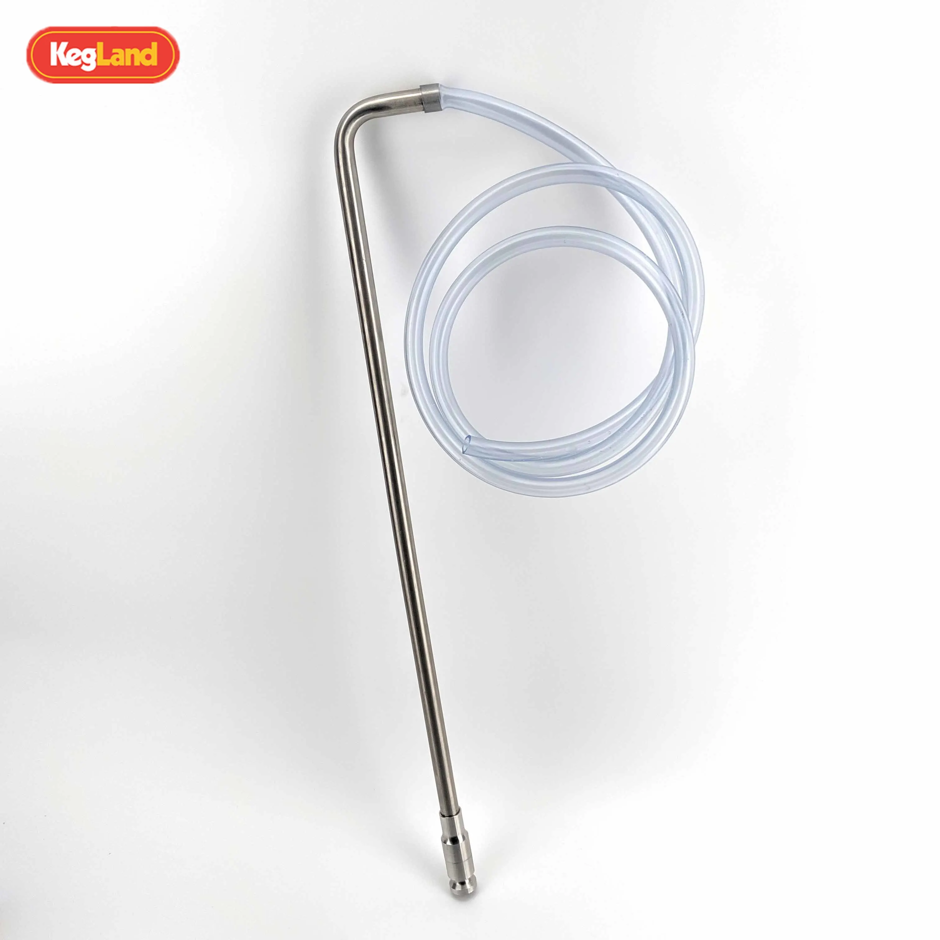KegLand 57cm 304 Stainless Siphon Auto Siphon Racking Cane with 1.5m Silicone Tube (10mm ID) Beer Home Brewing