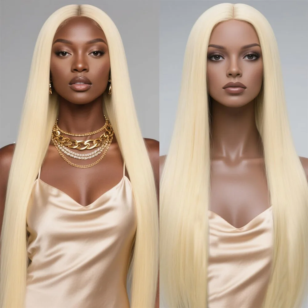 

40 Inch #613 Lace Wig 13x6 HD Lace Frontal Wig Bone Straight 100% Human Hair Wigs For Women 13x4 Lace Frontal Honey Blonde Wig