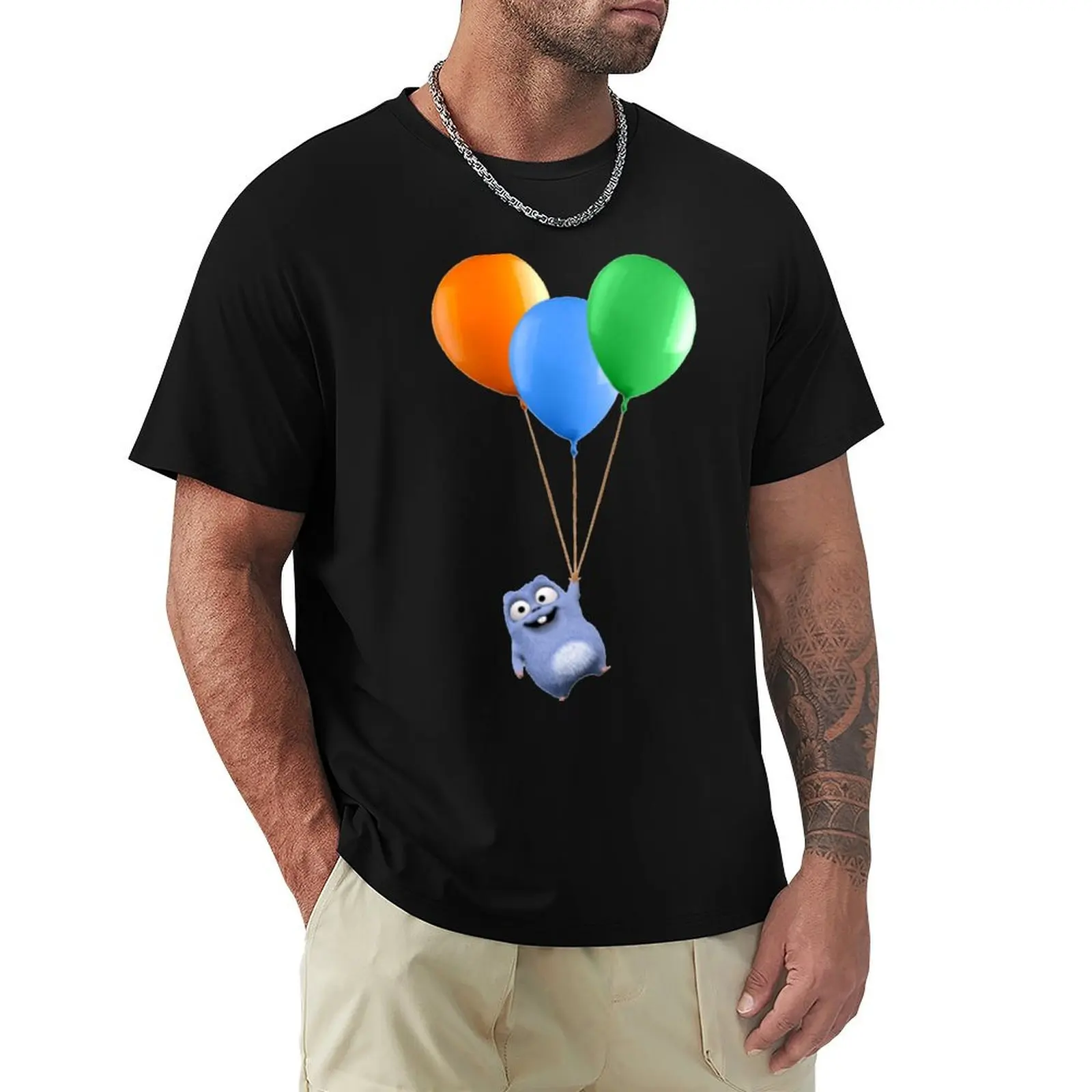 Lemming balloon T-Shirt heavyweights graphic t shirt vintage graphics plain white t shirts men