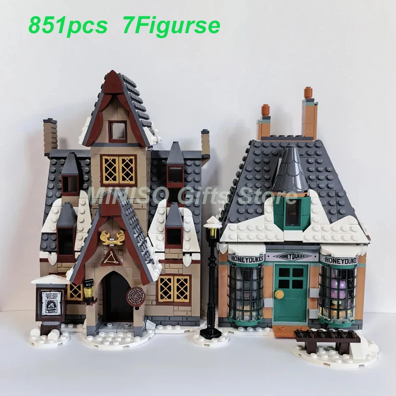 MINISO Disney Movie Village Visite Hogsmeade 851Pcs Fit 76388 Building Block Bricks Set Toys For Boys Girls Adult Birthday Gift