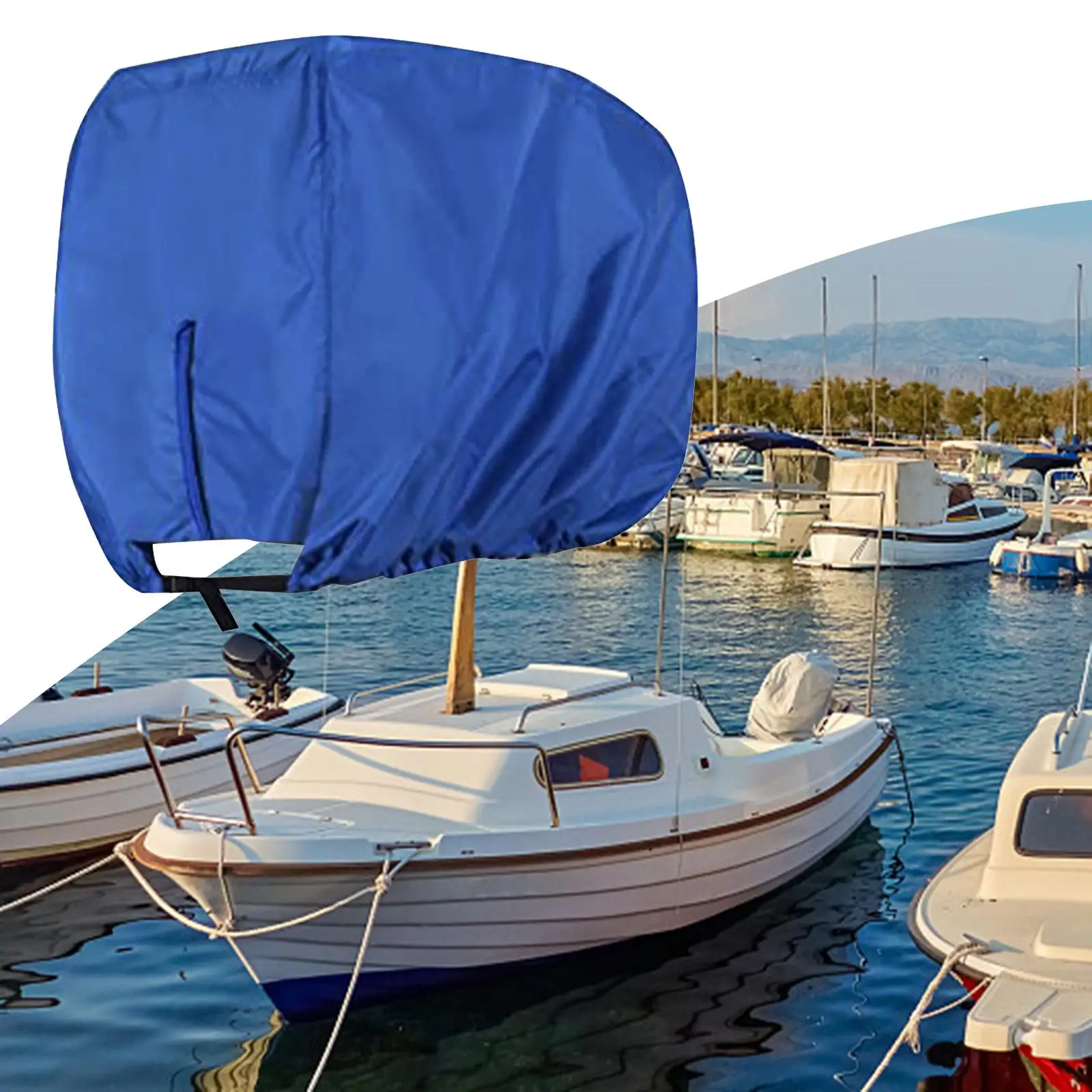 Outboard Motor Cover Protects from Rain, Snow, Windstorm Proof Heavy Duty Engine Hood Covers for for Motor 25-50HP Boats Parts