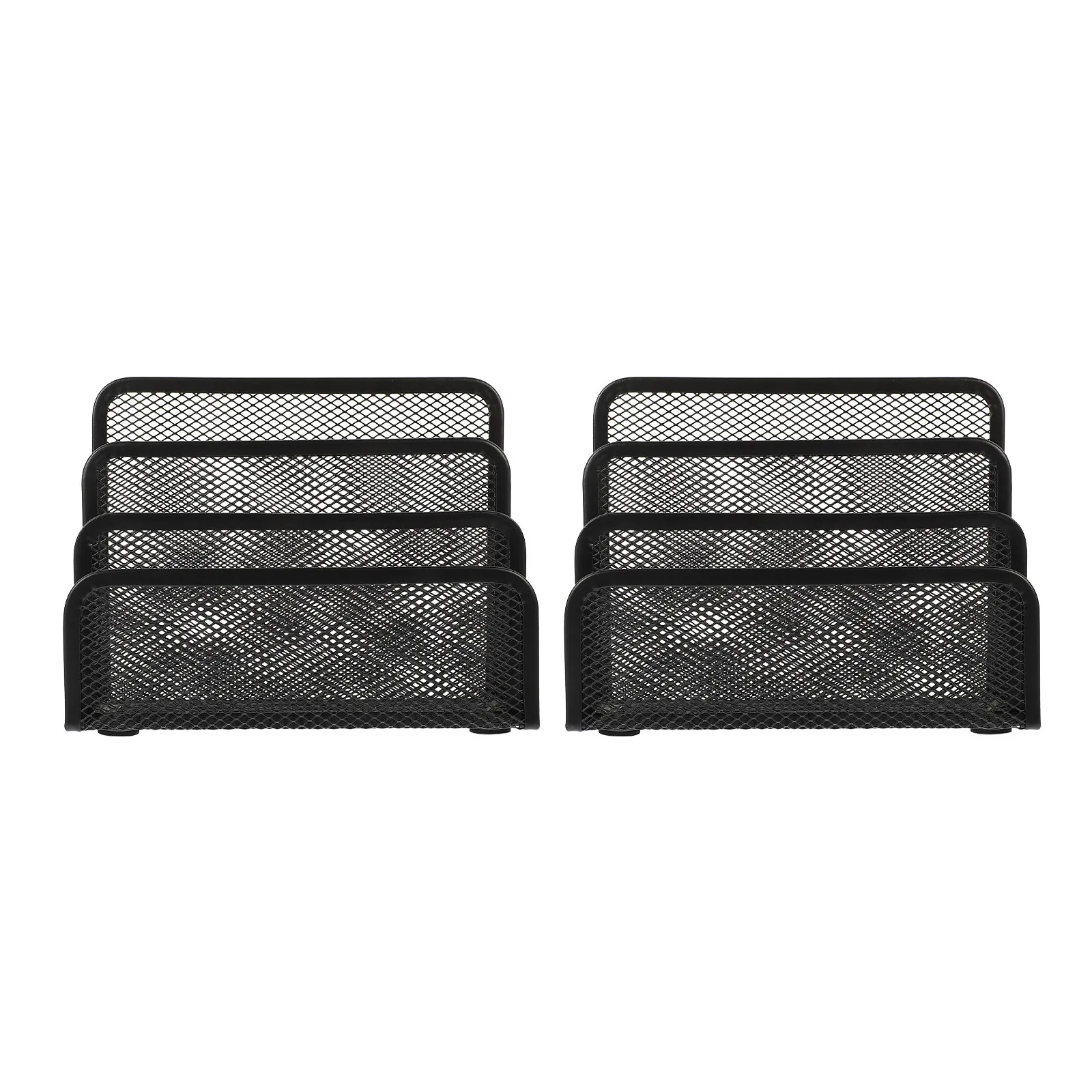 

2Pcs Desktop File Organizer Iron Multi-Layer Storage Rack Office Document Holder Shelf File Storage Rack for Desk Use