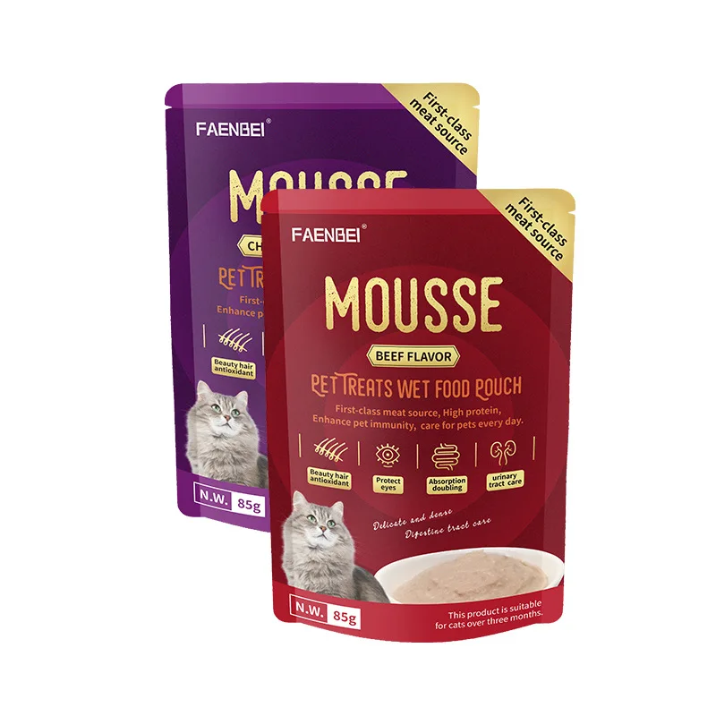 Cat Snacks Wet Grain Mousse Chicken and Beef Training Reward Cat Snacks Nutritious and Delicious Can Be Paired with Staple Foods