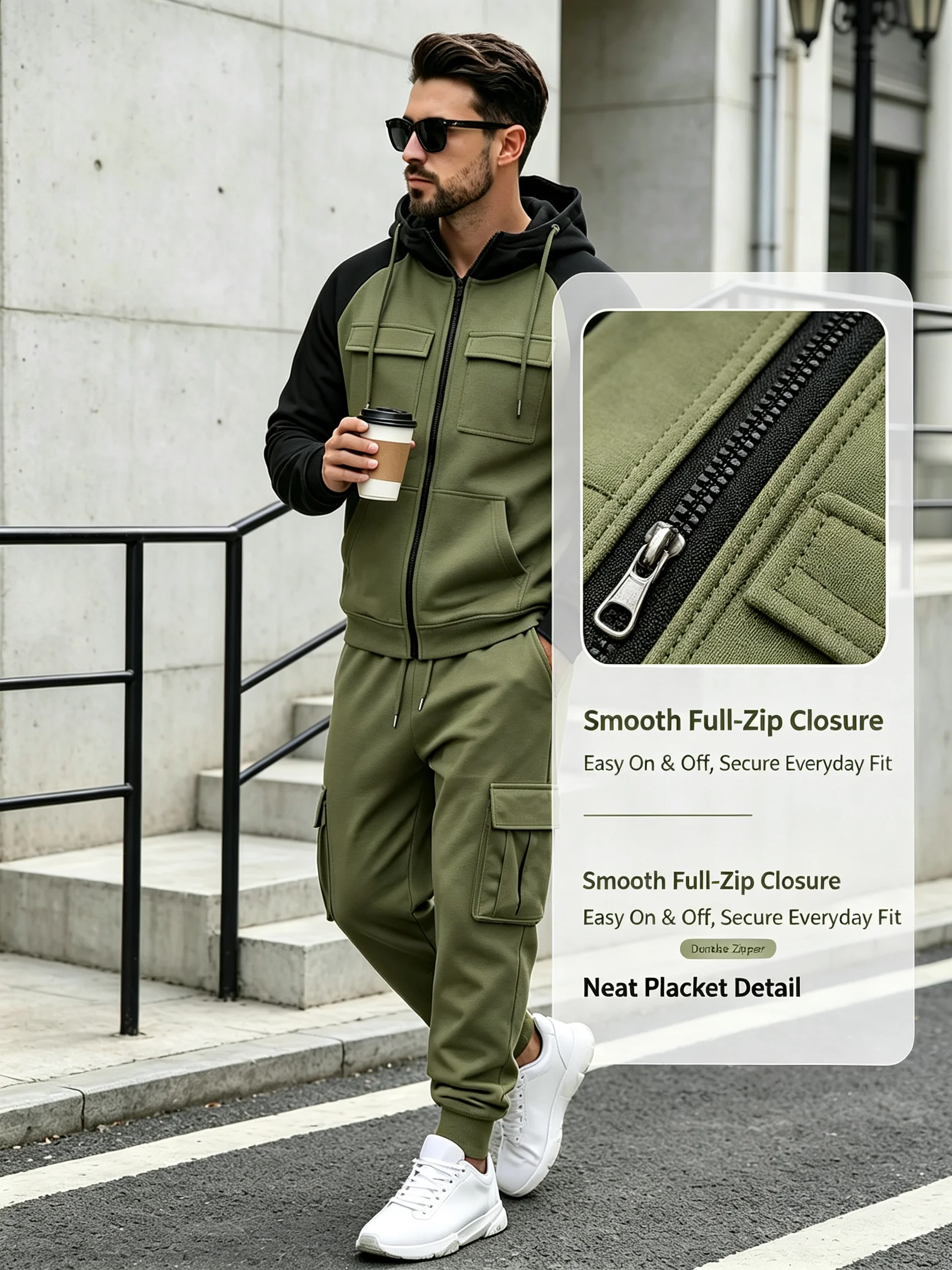 Heren 2-delige set: trainingsp - Streetwear Zipper recensie en prijs