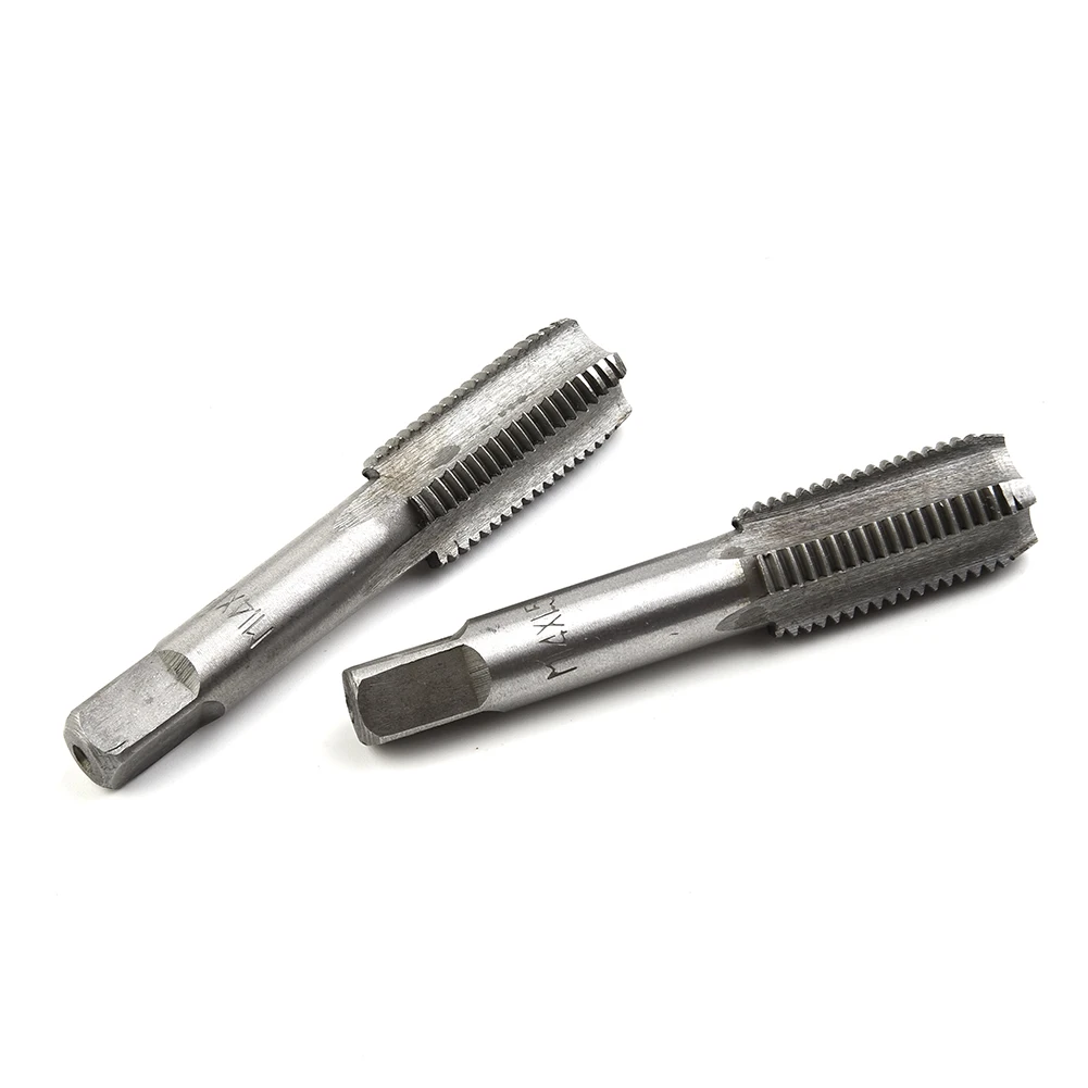 1 Pair Right Hand Thread Tap Straight Fluted Fine Threaded Metric Hand Taps 14 16 18 20 1.5mm Pitch High Speed Steel Tool