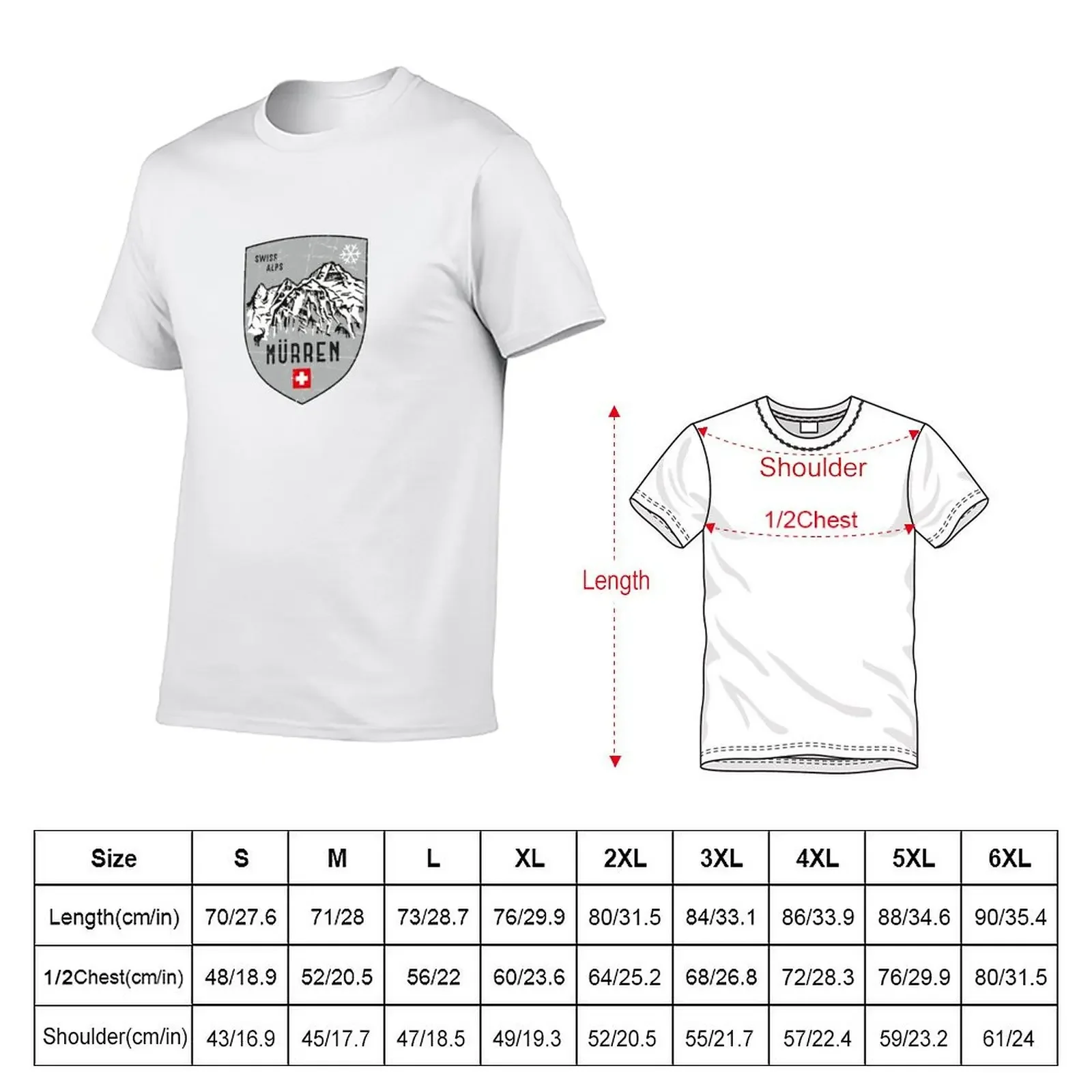 Murren Switzerland Emblem T-Shirt vintage t shirts summer tops anime clothes mens graphic t-shirts funny