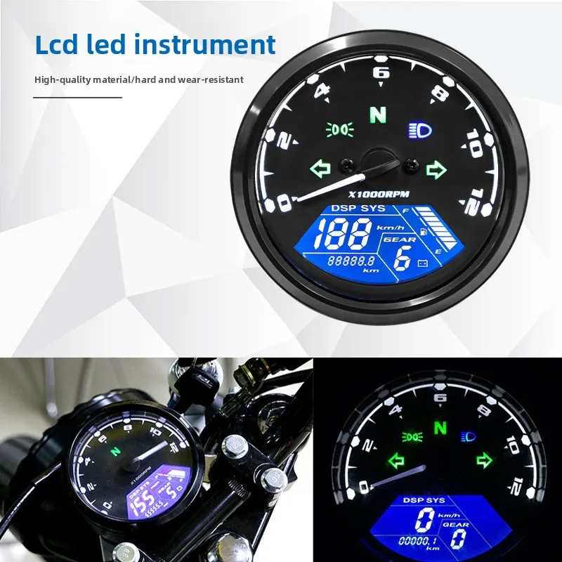 

Motorcycle Retro Modified CG125 Odometer Speed Oil Meter LCD Led Meter Retro Modified