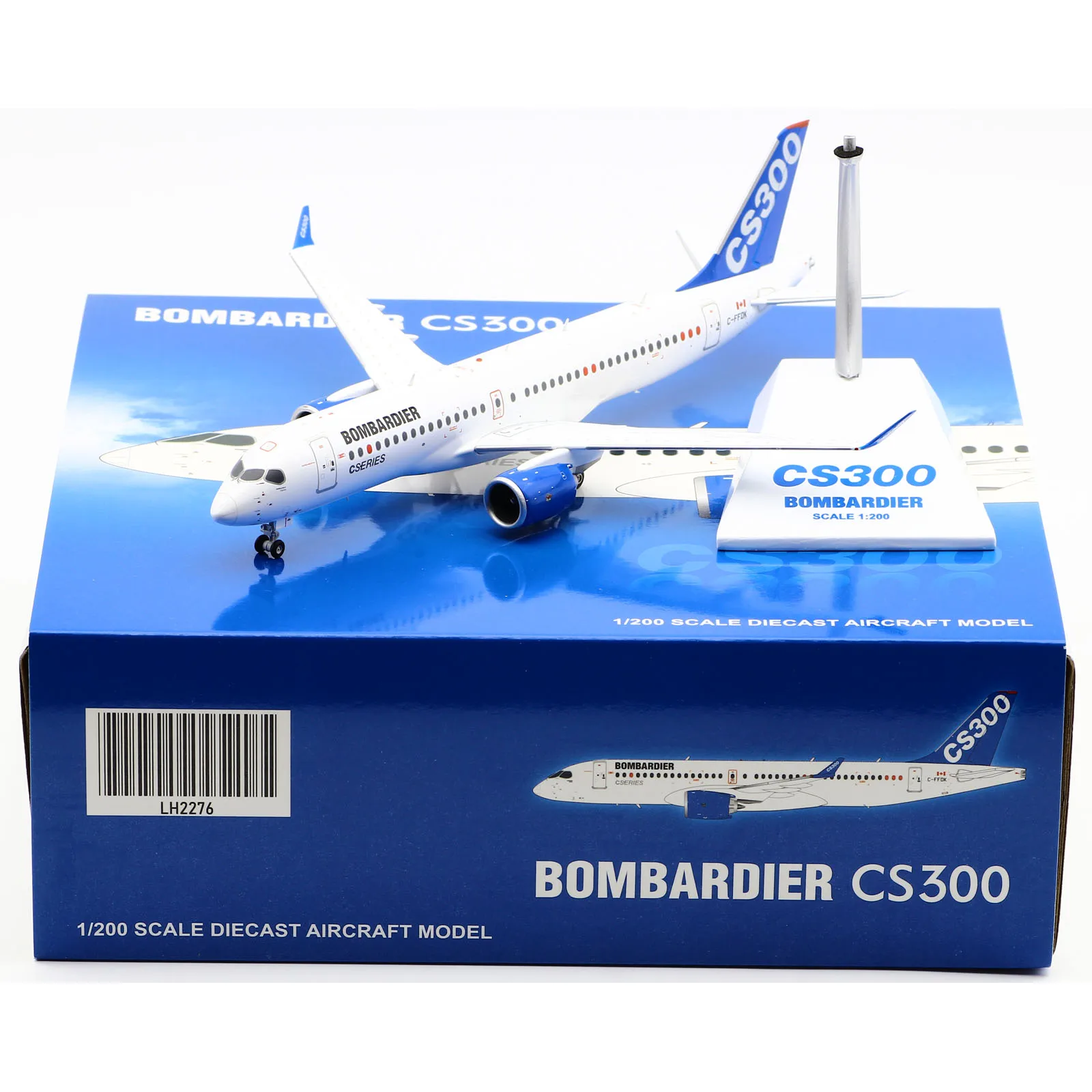 

LH2276 Alloy Collectible Plane Gift JC Wings 1:200 Bombardier Aerospace Airbus A220-300 Diecast Aircraft Jet Model C-FFDK