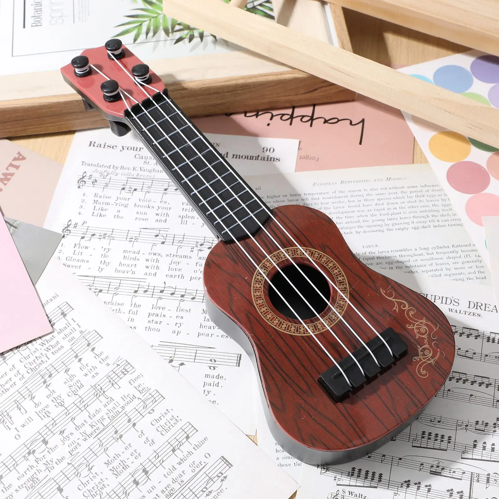 Kids Small Guitar Musical Mini Classical Ukulele Guitar Lightweight Party Supplies Adjustable for Children Holiday Gifts