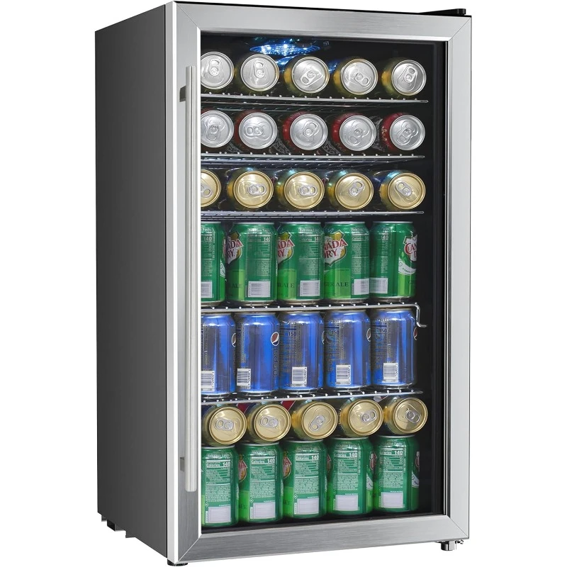 Beverage Refrigerator with Built-in Fan Stainless Steel Kitchen Appliances