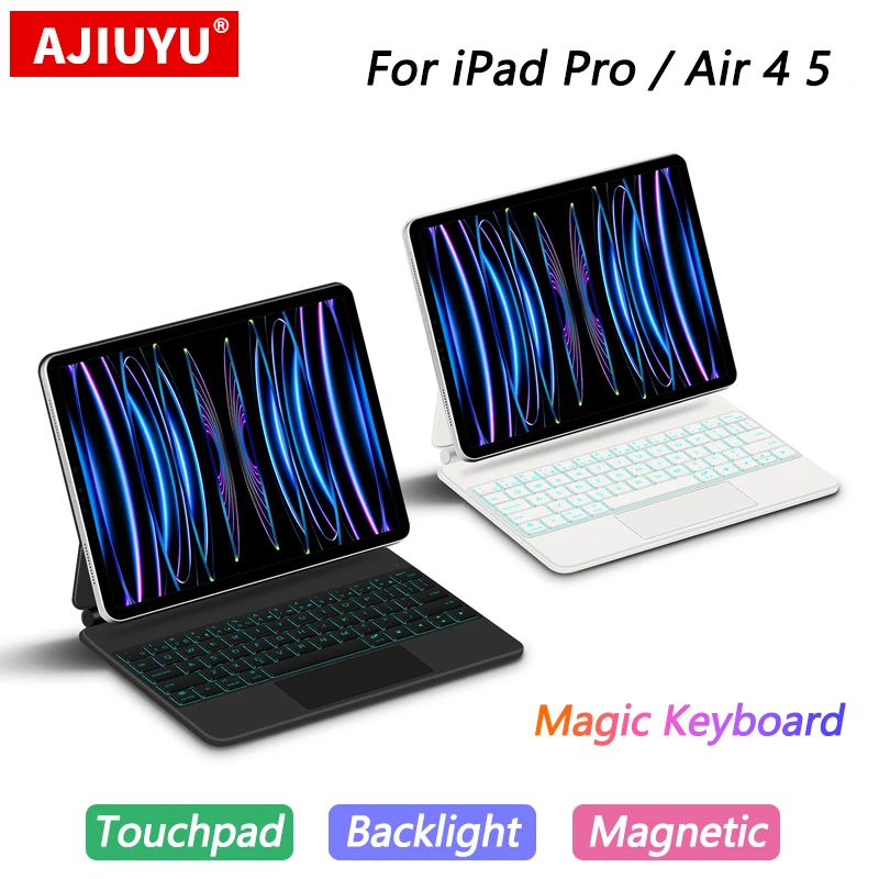 

TrackPad Magic Keyboard For iPad Pro 11 2022-2018 Air 5 4 10.9 Air4 Air5 Tablet Case Arabic Hebrew French German Portuguese