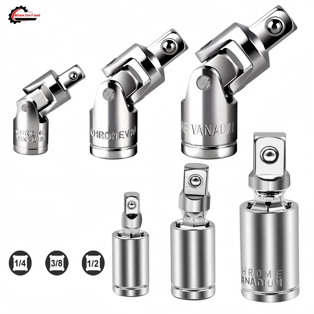 3/6-teiliger Universalgelenk-Steckschlüsselsatz 360 °   Drehbare Ratschenwinkel-Verlängerungsstange 1/2'' 3/8'' 1/4'' Steckschlüssel-Adapter-Schraubenschlüssel-Hülsenwerkzeug