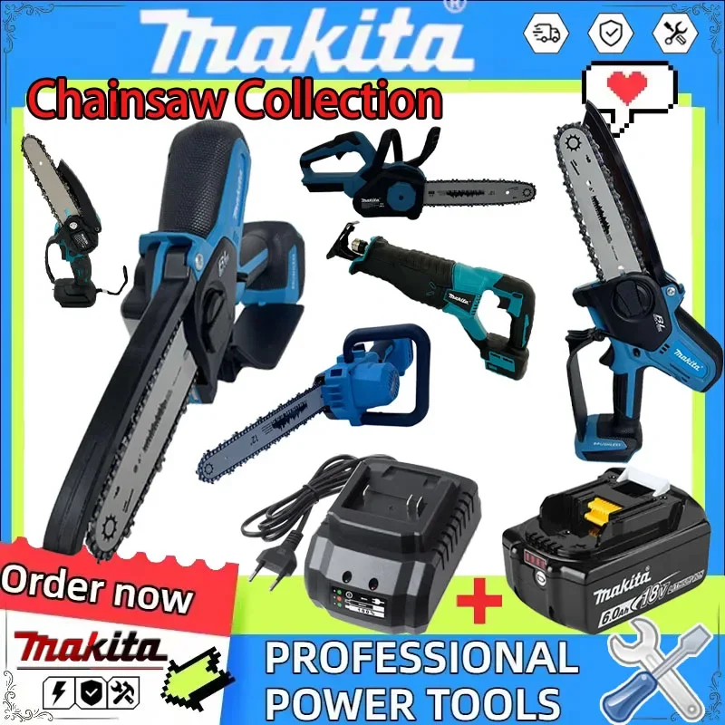 

Аккумуляторная мини-пила Makita 6 дюймов, портативная, для обрезки деревьев, с зарядным устройством