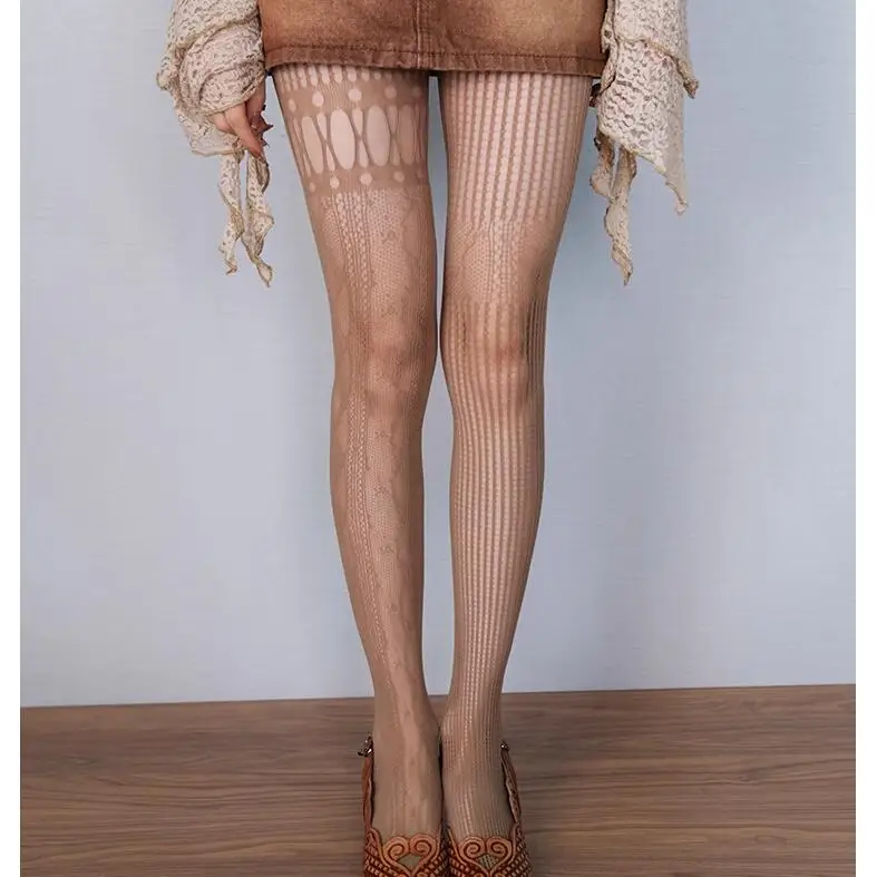 1Pc Y2K Fish Net Pantyhose Women Fashionable Personalized All-Match Hollow Out Sexy Silk Stocking