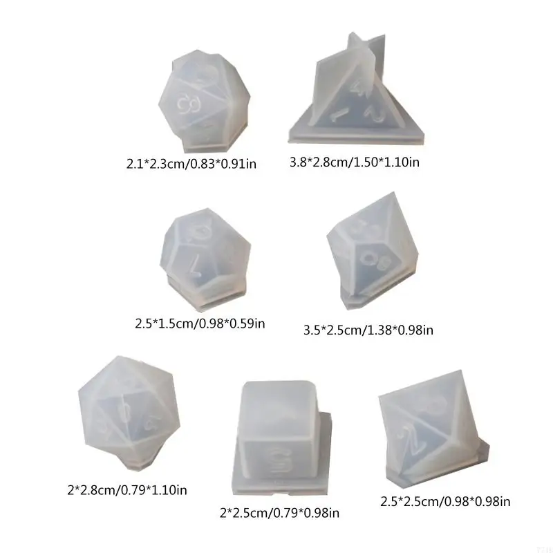 77JB resina Casting Polyedron Game Moldes dados Moldes para juegos bricolaje
