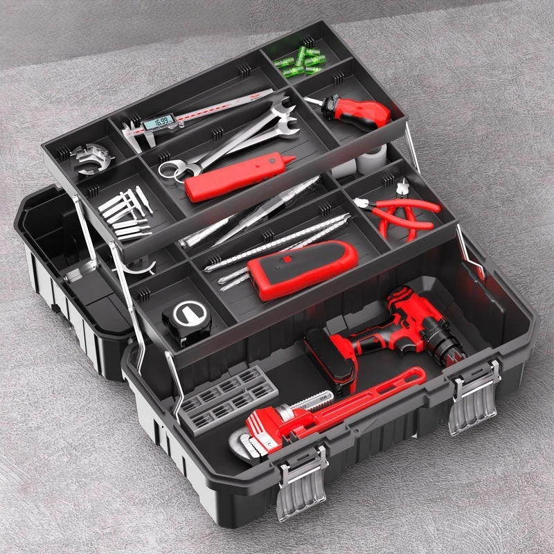 Toolbox Three-layer Folding Multi-layer Multifunctional Storage Box For Automotive And Household Electrical Hardware Storage Box