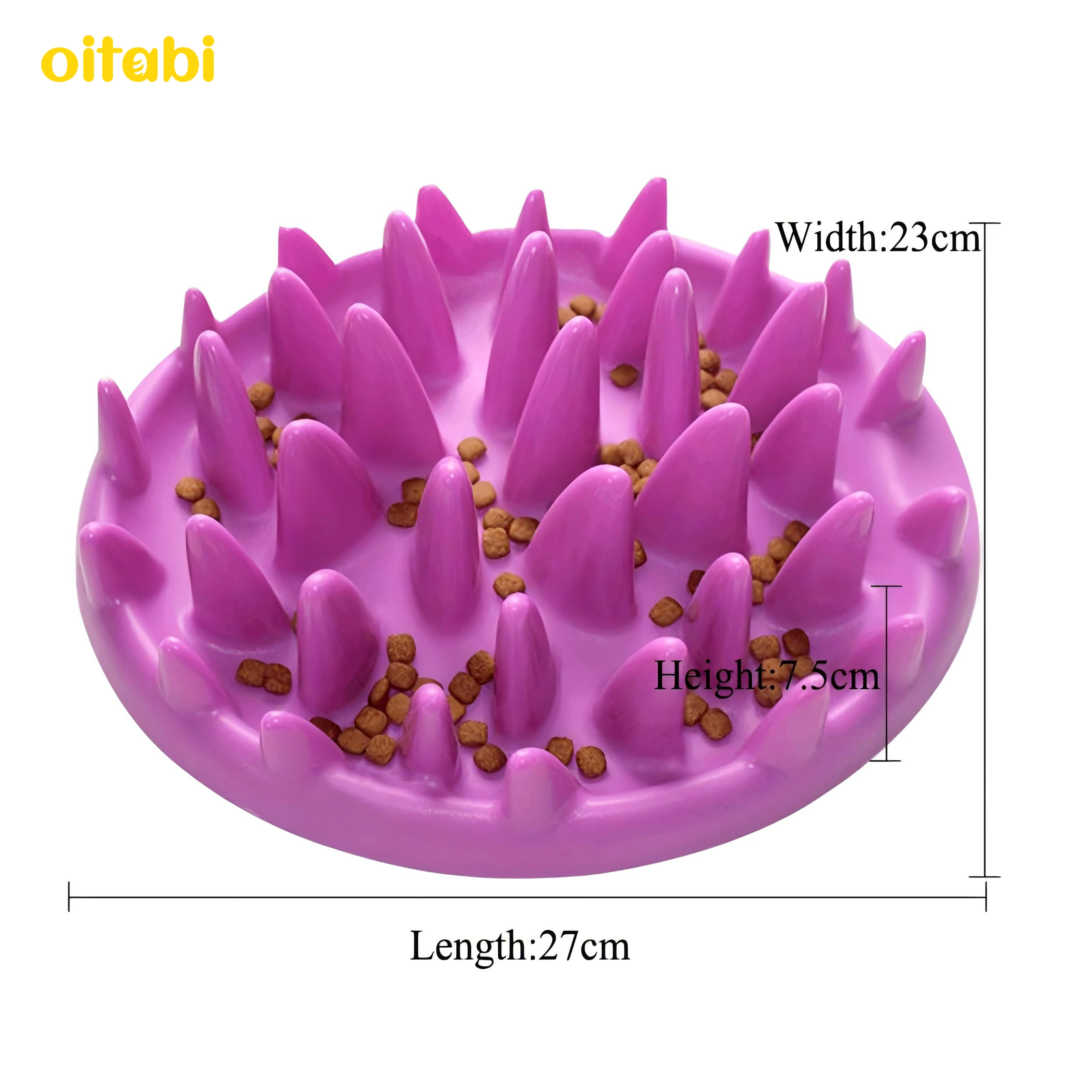 Oitabi Fun Pet Dog Cat Food Slow Feeder Jungle Design Puppy Anti Slip Choke Proof Bowl