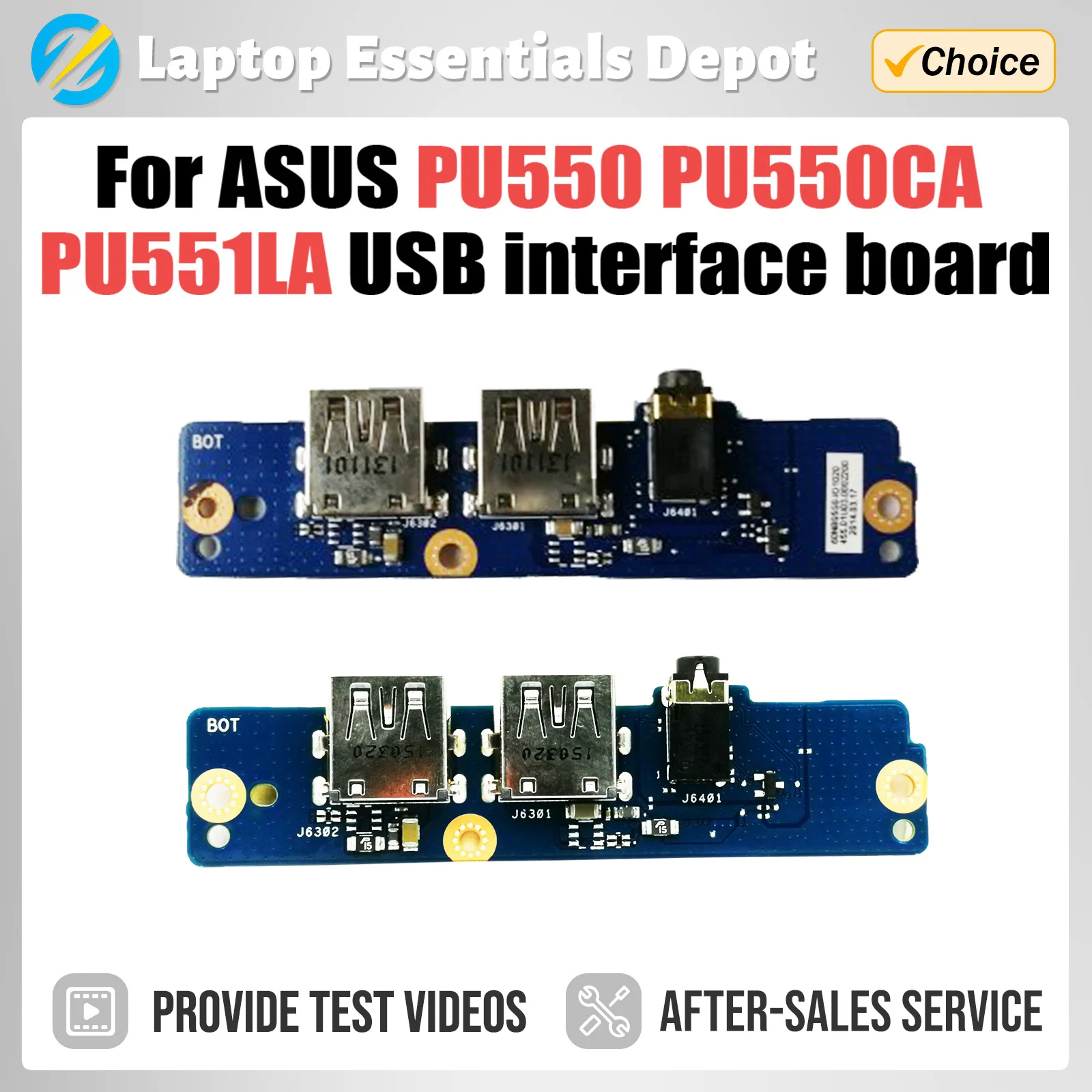 For ASUS PU550 PU550CA PU551LA Laptop USB interface small board PU550CA PU551LA IO BOARD test good Fast Ship