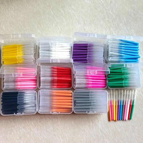 50 Uds cepillo de dientes Interdental cuidado de la salud blanqueamiento Dental limpiadores Interdental cepillo Dental de ortodoncia herramienta de higiene bucal