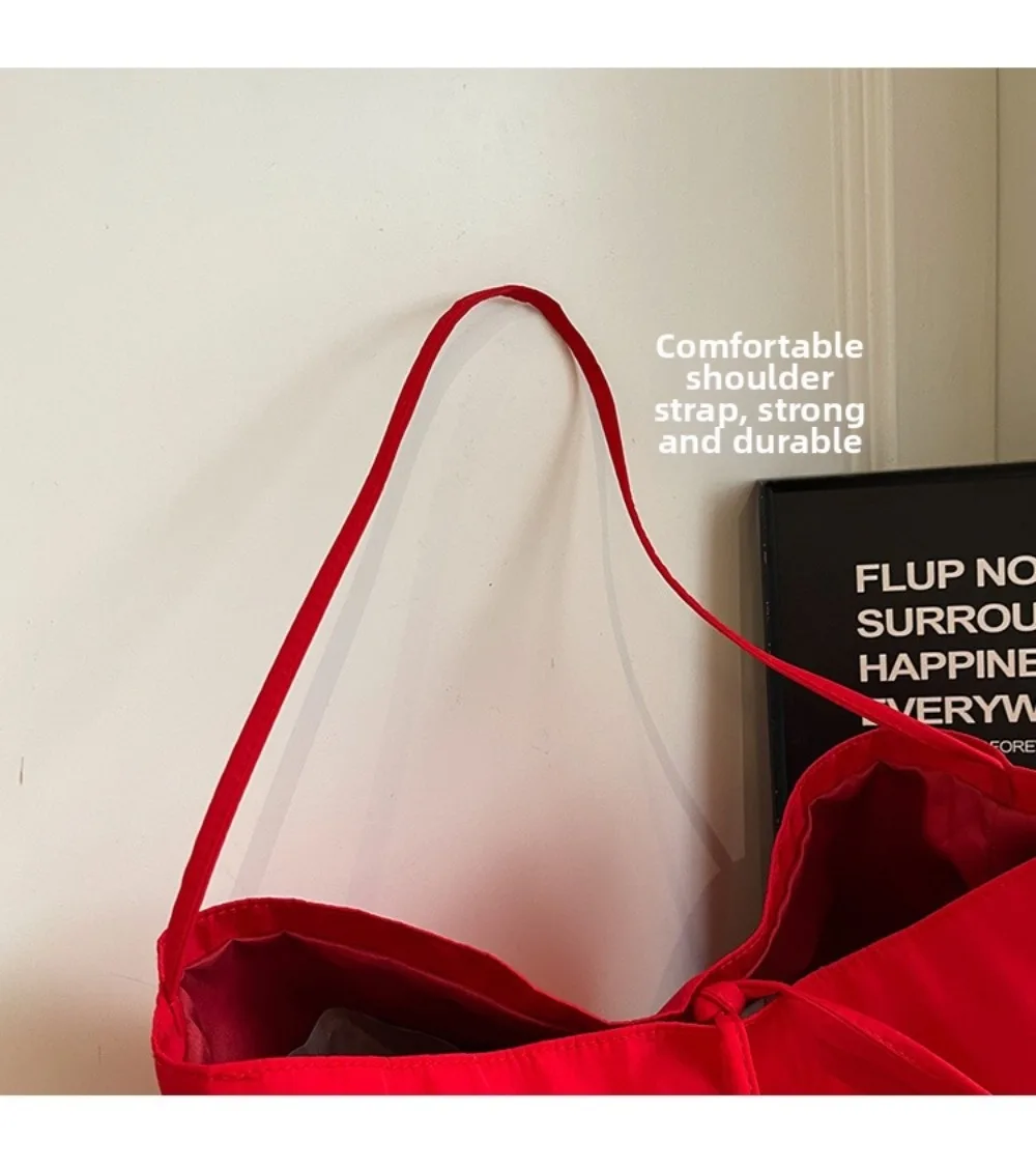 Modische Bestseller Einfarbige Weiche Nylon-Schultertasche Große Kapazität Designer-Handtasche Schlichte Vielseitige Tragetasche – Detail 7