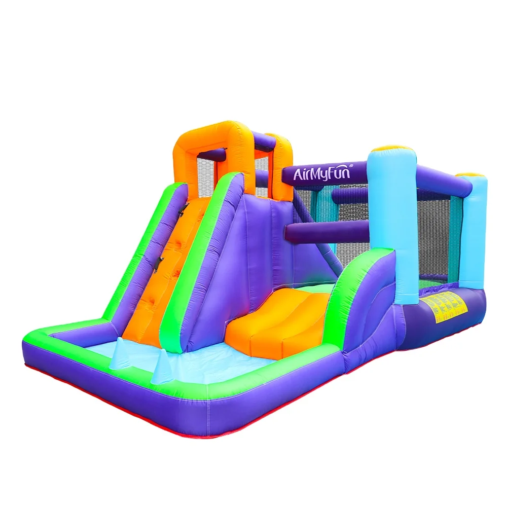 

For AirMyFun Slide Bounce House Combo Wide Space Bouncer For Kids Jumping With Ball Pool