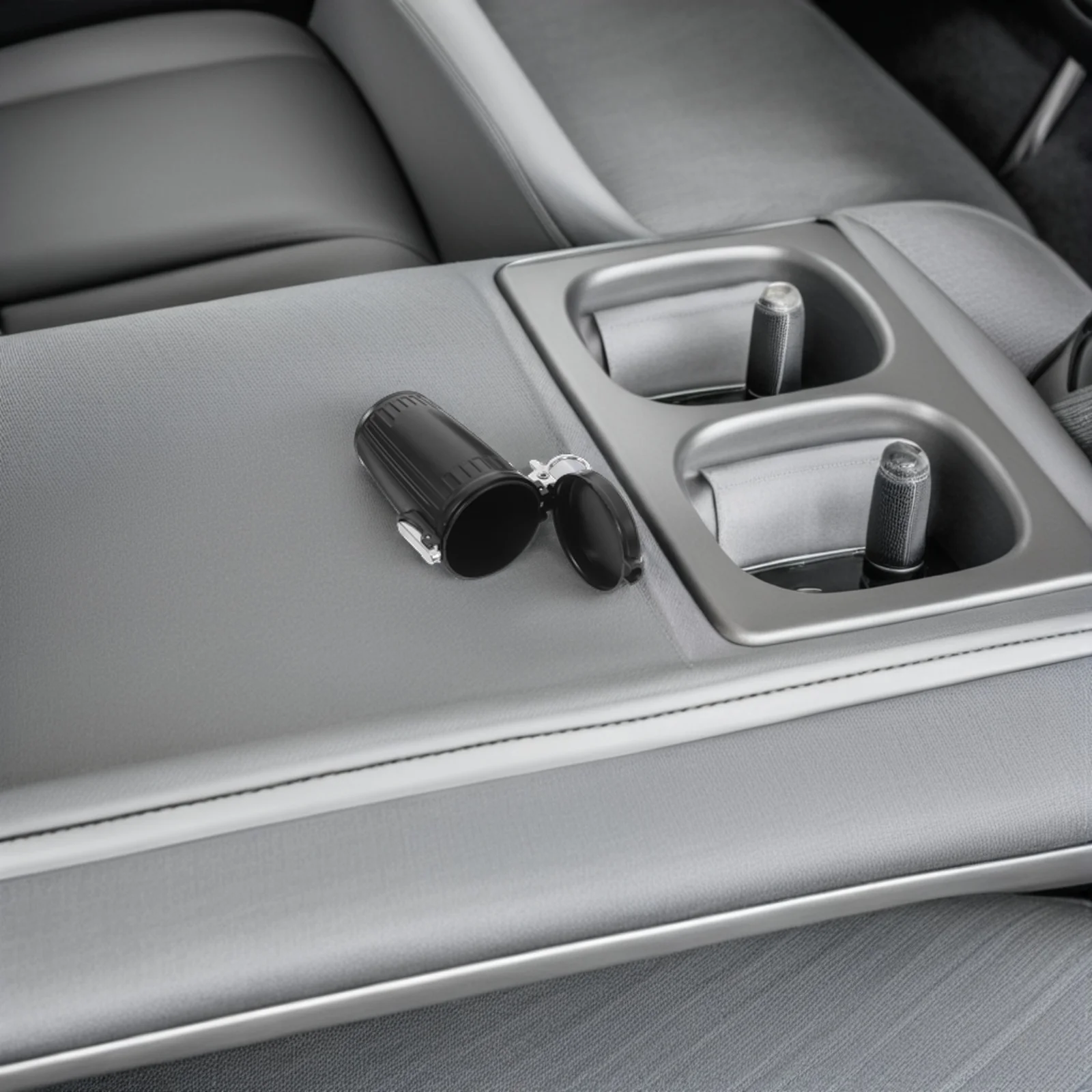 

2pcs Mini Portable Ashtray Metal Compact Car Pocket Holder Windproof Travel Outdoor Home Use Cigarette Container Rainproof