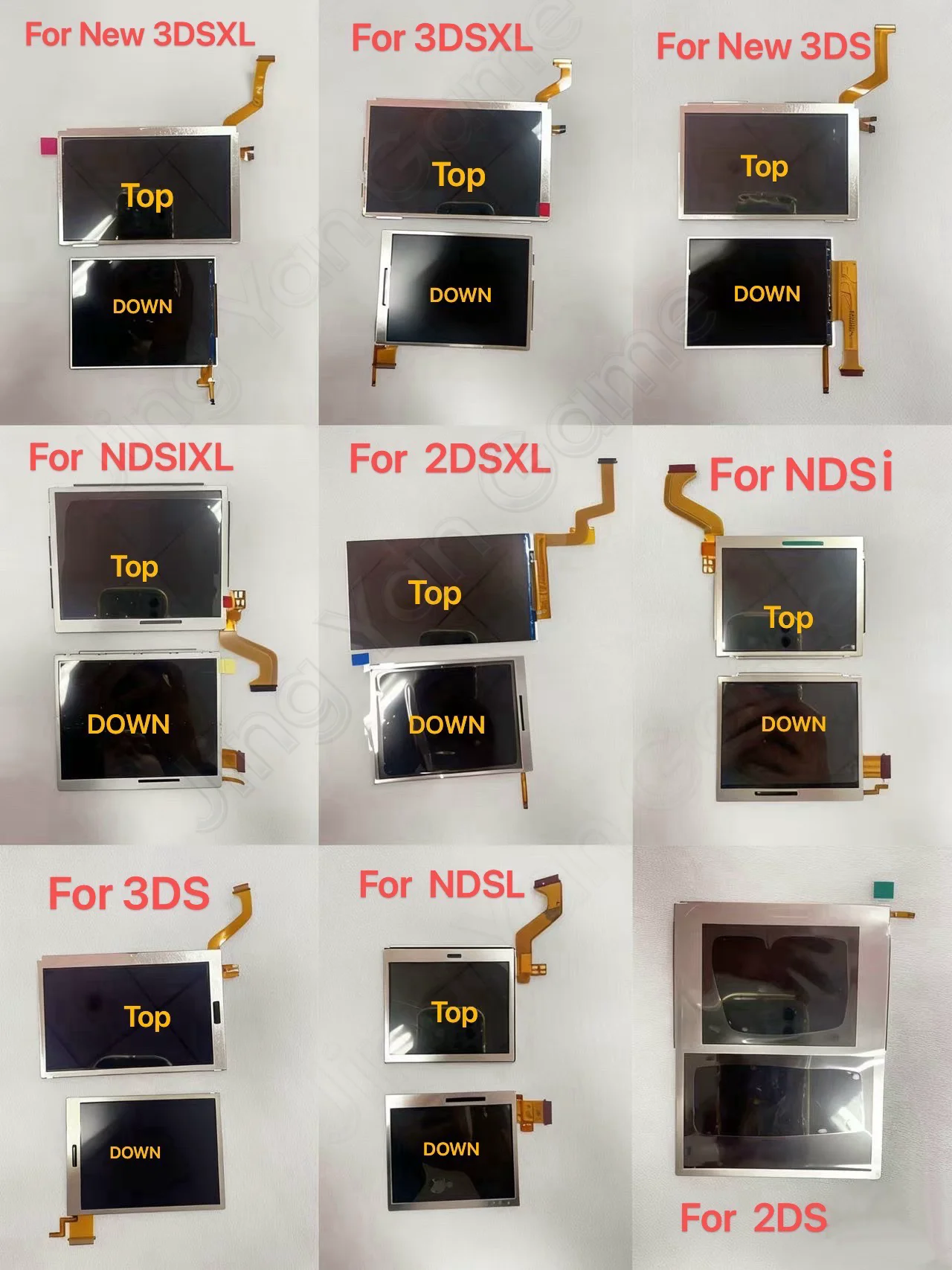 Pantalla LCD Superior o Inferior para DS Lite, NDSL, NDSi, 3DS, New 3DS XL LL, 2DS XL, NDS