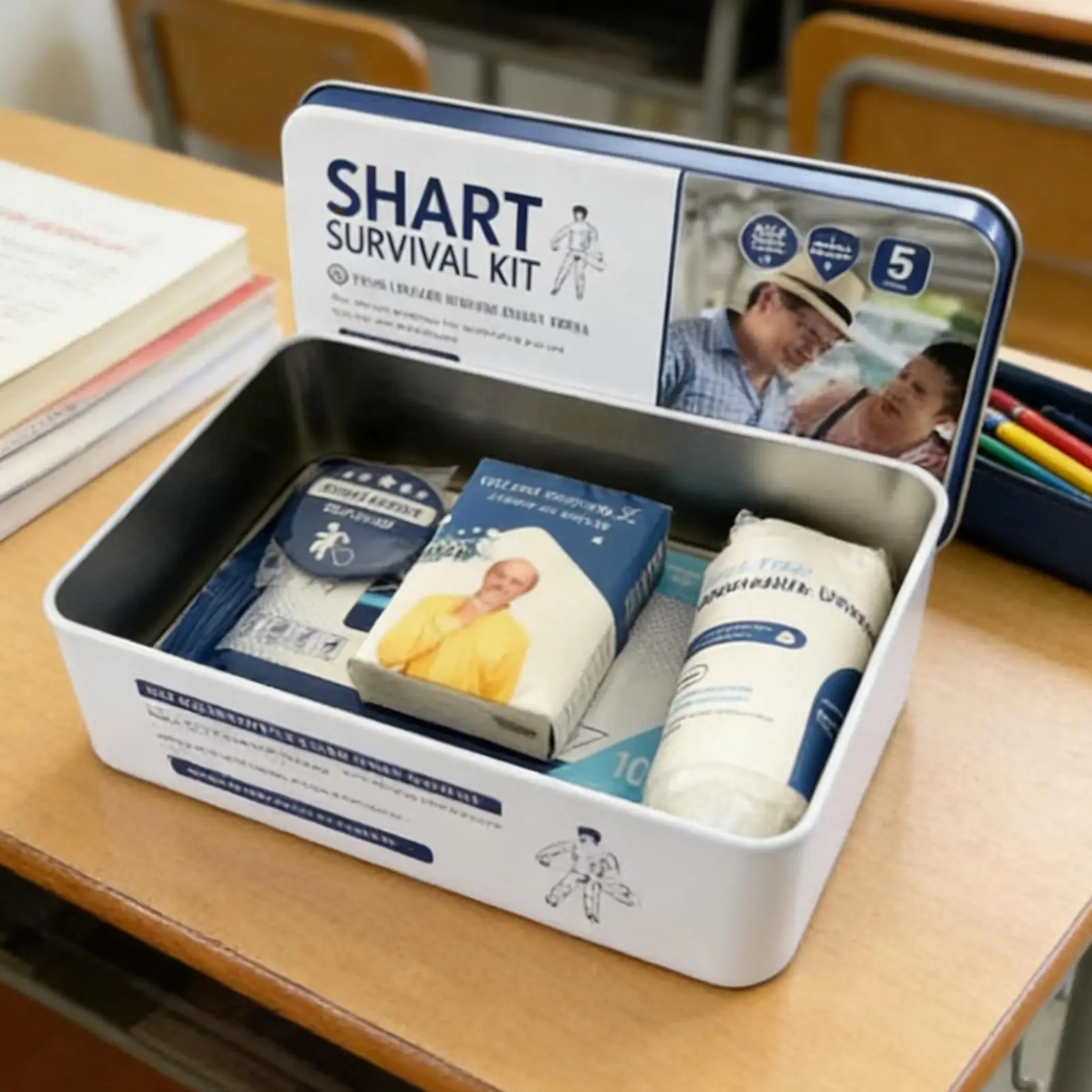 Kit de survie Gag Portable Compact avec lingettes humides, Kit de survie pour mari, hommes, famille, amis, adolescents, adultes, anniversaire