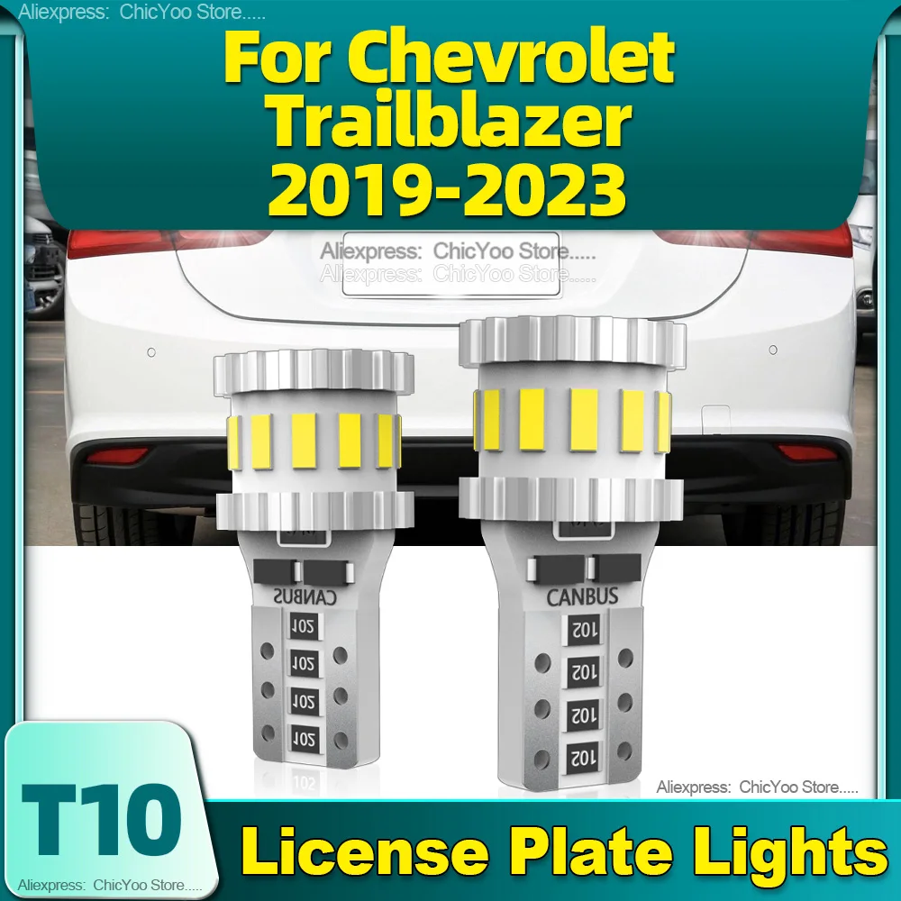 6000K LED Bulb Canbus T10 W5W 12V Replacement License Plate Lights For Chevrolet Trailblazer 2019 2020 2021 2022 2023