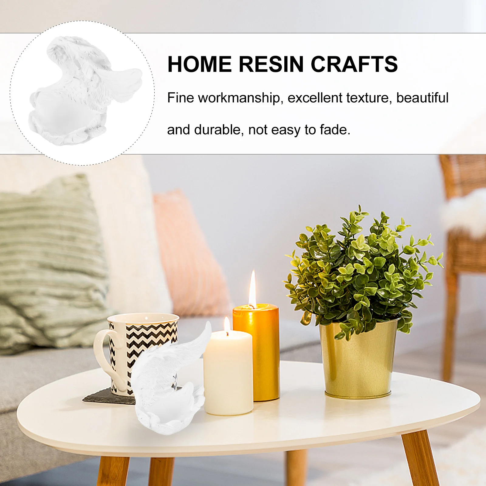 

1Pcs Wing Base Crystal Ball Stand Resin Angel Wing Storage Home Desktop Decoration Crystal-Ball Base Home Resin Crafts