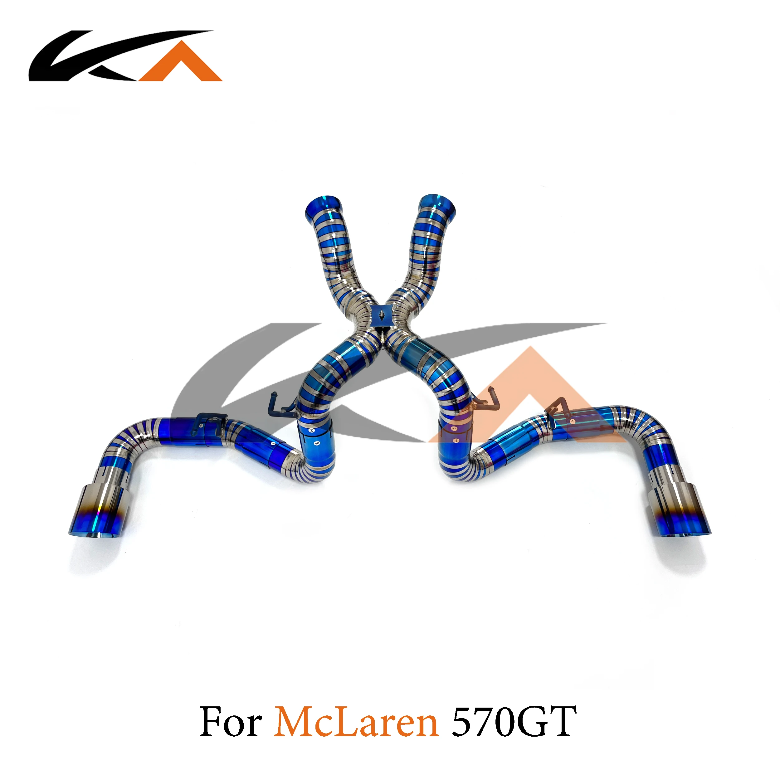 KA Tuning exhaust system titanium alloy catback for McLaren 570 570S 570GT 3.8T rear section performance with straight pipe