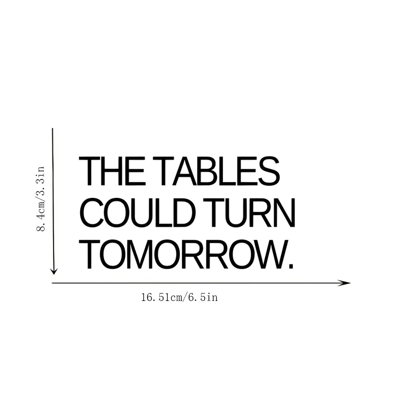 The Tables Could Turn Tomorrow, Mirror Makeup Mirror Stickers, Car Sticker, Car Window Decoration, Vinyl Sticker