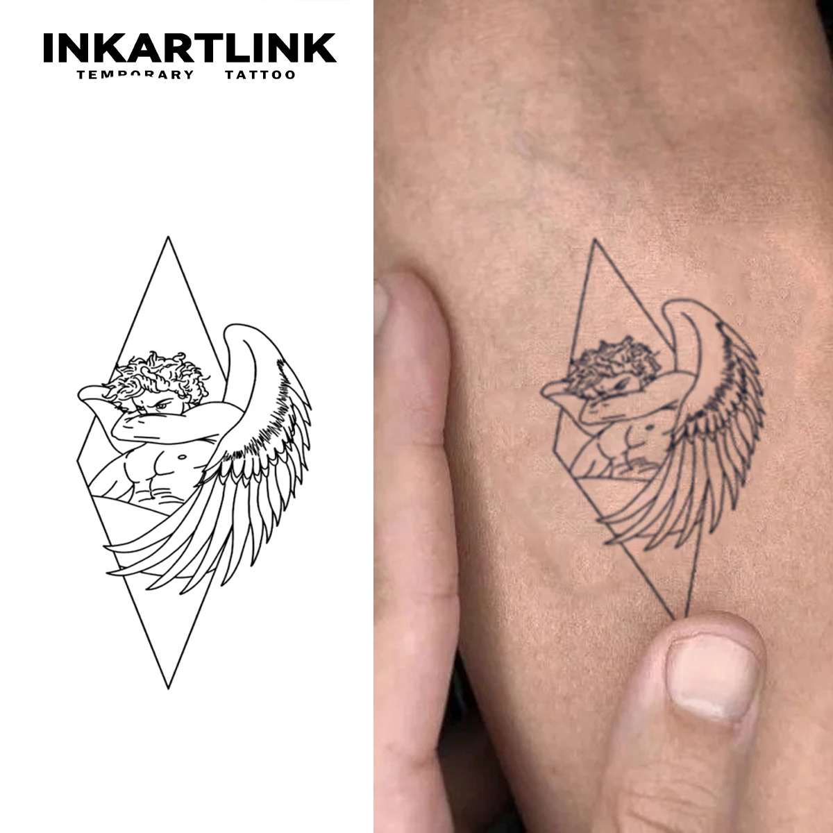 

3 pcs Angle Temporary Tattoo,Lasts To 15 Days New Technology Magic Waterproof Semi Permanent Sticker.