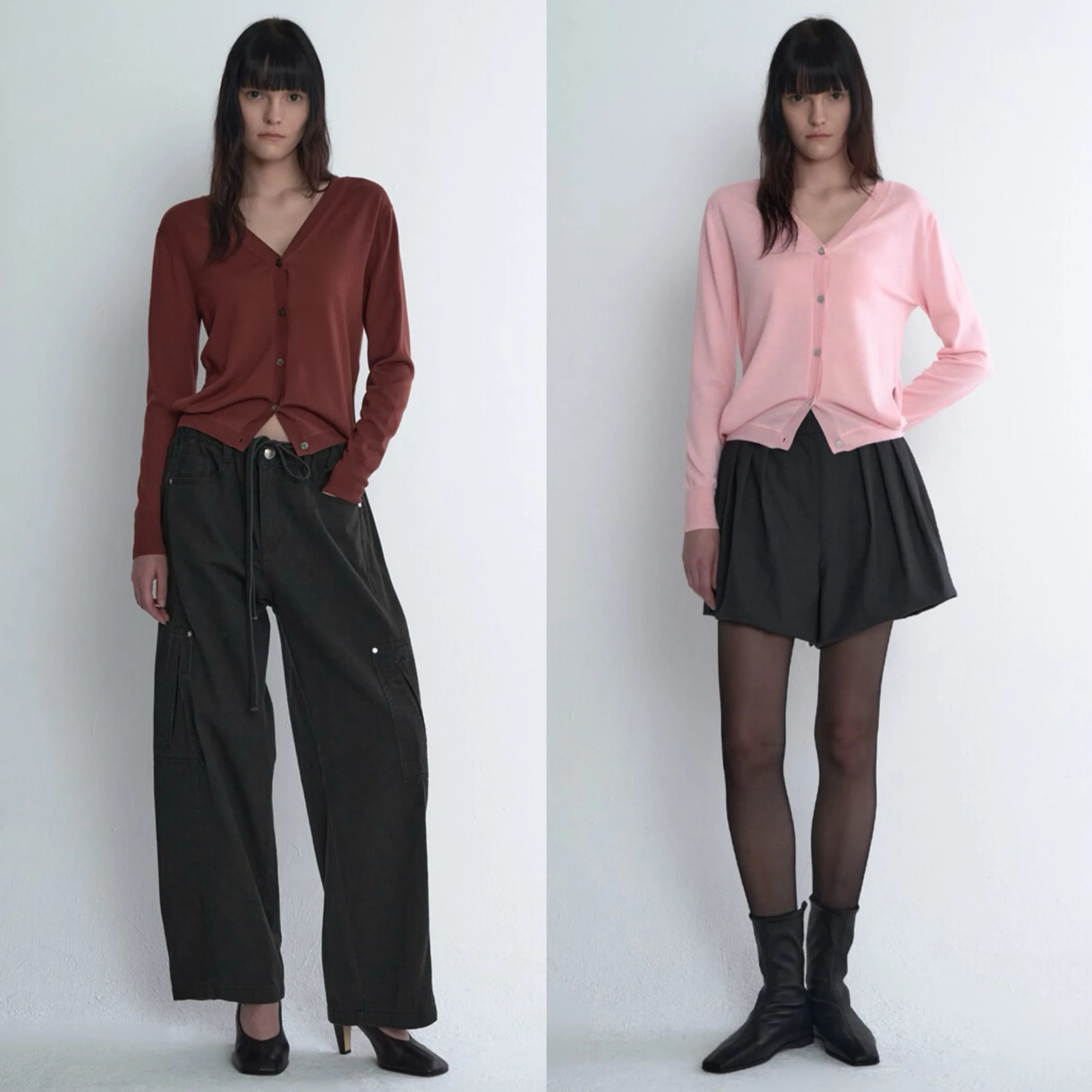 T*ME Lemon Cheese Knitted Long Sve Vest round Ne Button Sle Two-Way Wear Commute Faion Women's Knitwear Outerwear