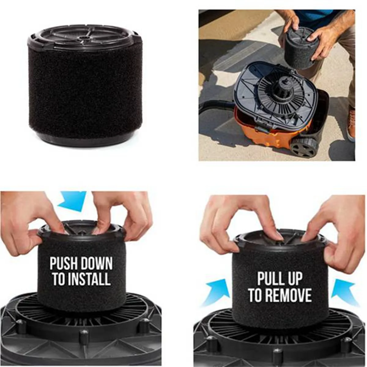 VF3700 Replacement Cartridge Filter Wet Application Only, VF3700 Wet Filter Replacement for RIDGID 3 to 4.5 Gallon