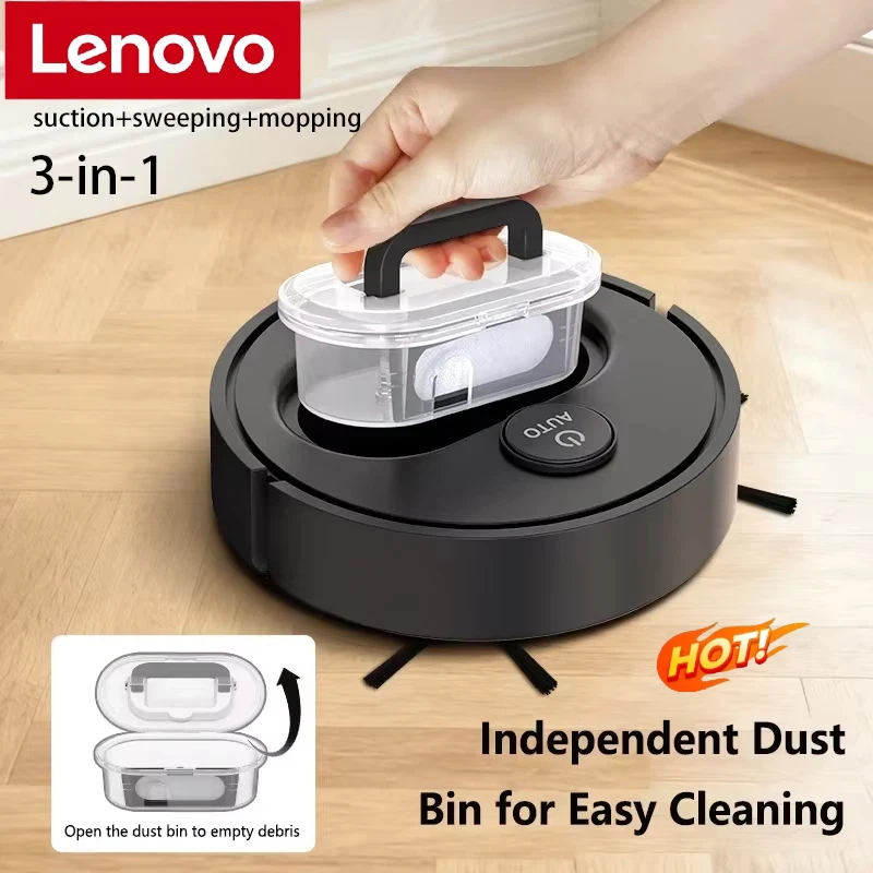 Lenovo Automatic Sweeping Robot Sweep 3-in-1 Mute Ultra Thin USB Rechargeable Vacuum Cleaner With Dust Box Mini Cleaner Machine