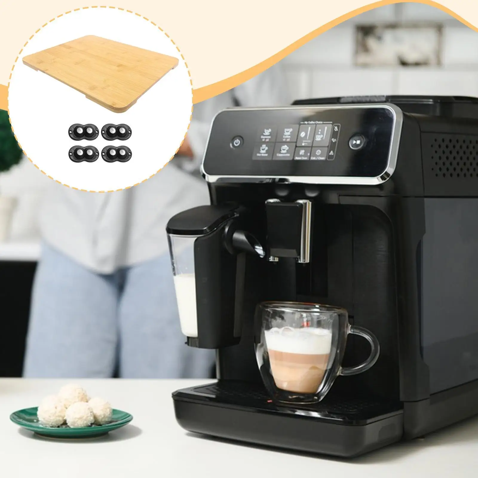 

Kitchen Sliding Caddy Rolling Tray Under Cabinet Kitchen Appliance Sliding Tray Coffee Machines Blender Small Appliances